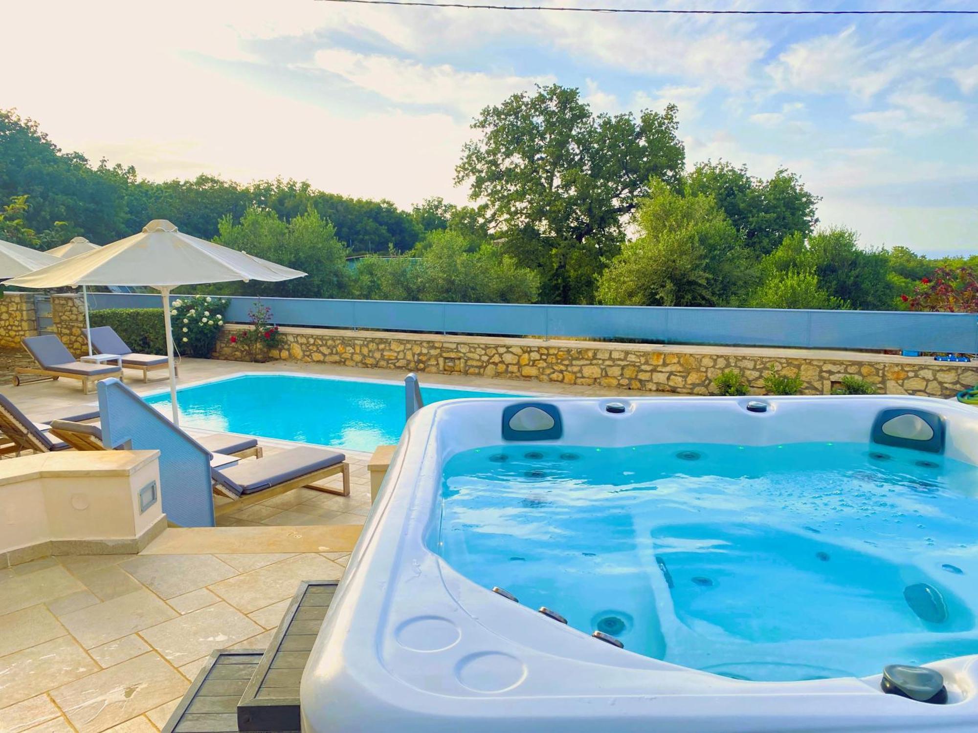 Deluxe Villa Ianthos - Outdoor Hot Tub & Kids Pool Gállos Exteriör bild